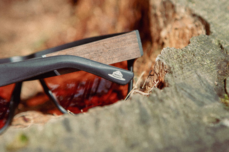 Smokey Bear x CAMP Cliff Sunglasses in Matte Black: HD Plus Polarized Amber Lense