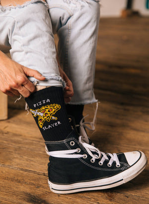 Pizza Slayer Comfy Crew Socks