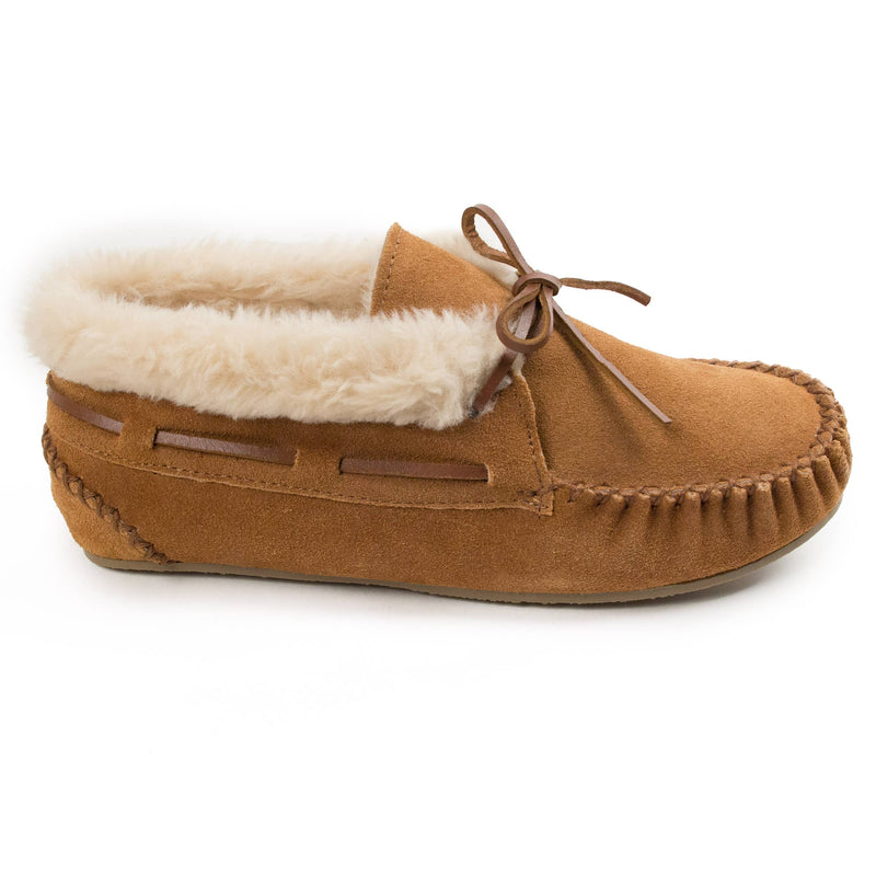 Women's Chrissy Cozy Pile Lined Suede Slipper House Shoe in Cinnamon