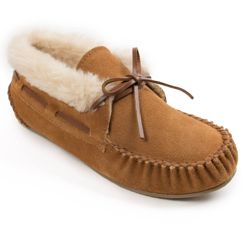 Women's Chrissy Cozy Pile Lined Suede Slipper House Shoe in Cinnamon