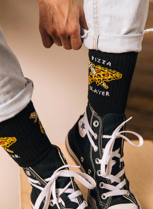 Pizza Slayer Comfy Crew Socks