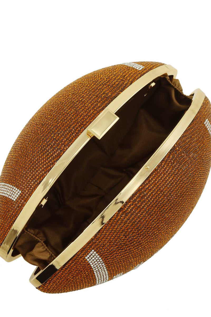 Rhinestone Football Clutch