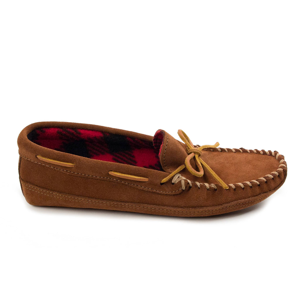 Men's Suede Fleece-Lined Slip-On Moccasin Softsole Shoe in Brown