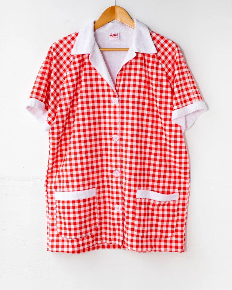 Gingham Cabana Shirt in Red