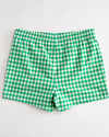 Gingham Cabana Swim Trunk in Green (Unisex)