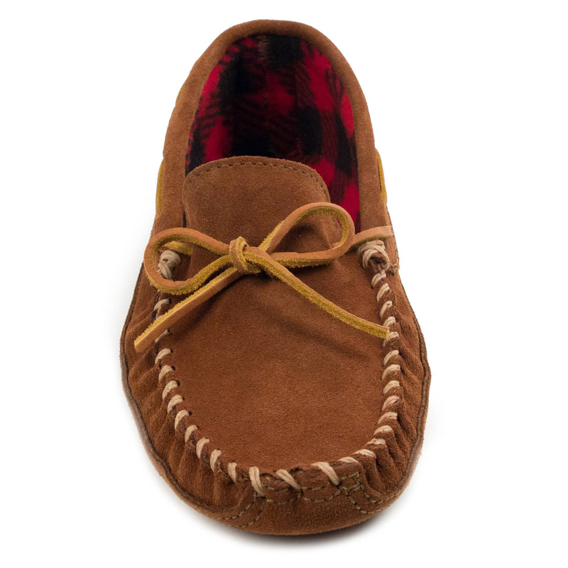 Men's Suede Fleece-Lined Slip-On Moccasin Softsole Shoe in Brown