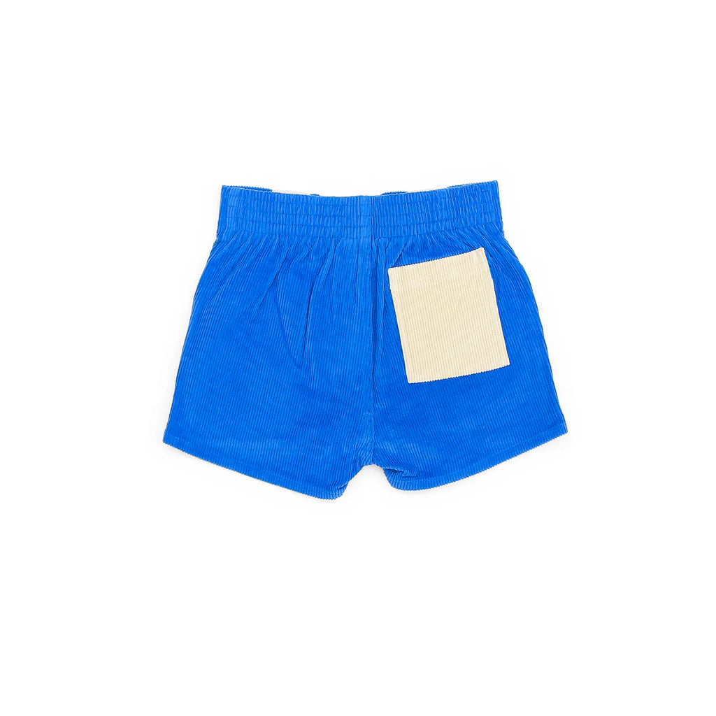 Corduroy Two Tone Shorts in Blue/Sand