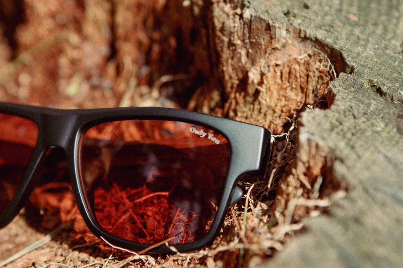 Smokey Bear x CAMP Cliff Sunglasses in Matte Black: HD Plus Polarized Amber Lense