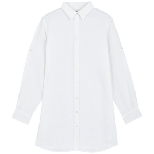 Long Linen Shirt in White